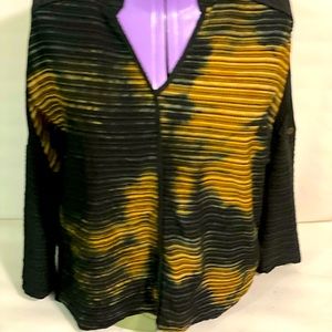 Alberto Makali long sleeve black and yellow shirt